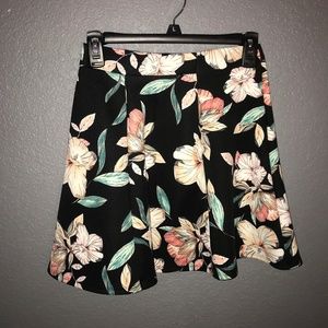 Floral black skirt